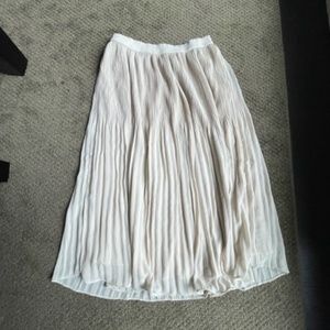 Cream Pleated Chiffon Maxi Skirt from Naked Zebra